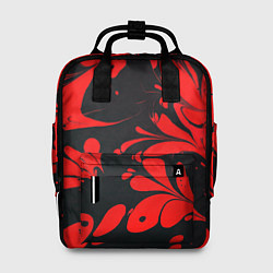 Рюкзак женский Красно-черный узор, цвет: 3D-принт