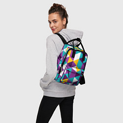 Рюкзак женский Разноцветный ромбический паттерн, цвет: 3D-принт — фото 2