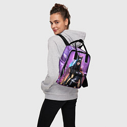 Рюкзак женский Девушка-кошка - киберпанк, цвет: 3D-принт — фото 2