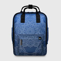 Рюкзак женский Мандала на градиенте синего цвета, цвет: 3D-принт