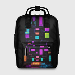 Рюкзак женский Тетрис неон, цвет: 3D-принт