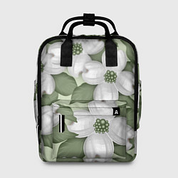 Женский рюкзак Белые цветочкм