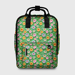 Рюкзак женский Объемные текстурные цветочки, цвет: 3D-принт