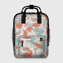 Рюкзак женский Птички и маки, цвет: 3D-принт