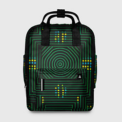 Рюкзак женский Зелёная электросхема, цвет: 3D-принт