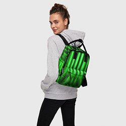 Рюкзак женский Зеленые неоновый световой фон, цвет: 3D-принт — фото 2