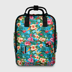 Рюкзак женский Гавайские цветы паттерн, цвет: 3D-принт