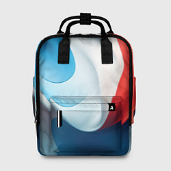 Рюкзак женский Объемная белая синяя красная текстура, цвет: 3D-принт