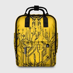 Рюкзак женский Киберпанк Yellow-Black, цвет: 3D-принт
