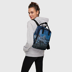 Рюкзак женский Ночные горы в природе и небо с нло, цвет: 3D-принт — фото 2