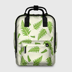 Рюкзак женский Лесной зеленый папоротник, цвет: 3D-принт
