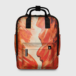 Рюкзак женский Бежевые и красные краски, цвет: 3D-принт