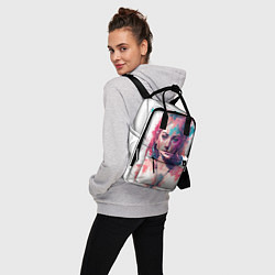 Рюкзак женский Девушка акварельные краски, цвет: 3D-принт — фото 2