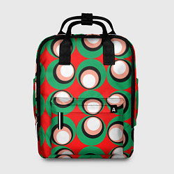 Рюкзак женский Орнамент из контрастных кругов, цвет: 3D-принт