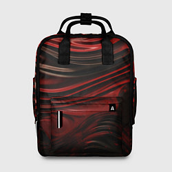Женский рюкзак Кожаная красная и черная текстура