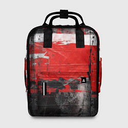Рюкзак женский Красная белая черная краска, цвет: 3D-принт
