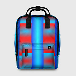 Женский рюкзак Красно-синие полосы и квадраты