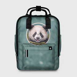 Рюкзак женский Милая мордочка панды с бамбуком, цвет: 3D-принт