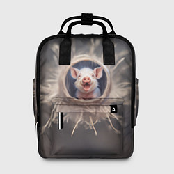 Рюкзак женский Мордочка забавного поросёнка, цвет: 3D-принт