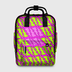 Рюкзак женский Ретро молнии розово-жёлтые, цвет: 3D-принт