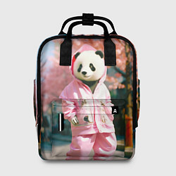 Рюкзак женский Милая панда в пуховике, цвет: 3D-принт