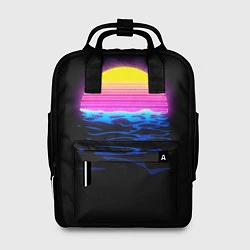 Рюкзак женский Неоновый закат - гранж, цвет: 3D-принт