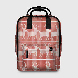 Рюкзак женский Классический рождественнский принт с оленем, цвет: 3D-принт