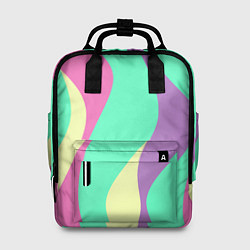 Рюкзак женский Полосатая цветная абстракция, цвет: 3D-принт