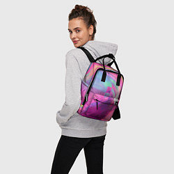 Рюкзак женский Неоновая геометрическая абстракция, цвет: 3D-принт — фото 2