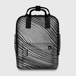 Рюкзак женский Черно-белые полосы абстракция, цвет: 3D-принт