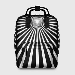 Рюкзак женский Черно-белая полосатая иллюзия, цвет: 3D-принт