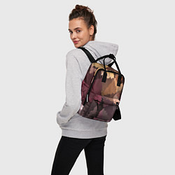 Рюкзак женский Мозаика в коричнево-розовых тонах, цвет: 3D-принт — фото 2