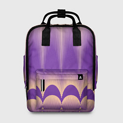 Рюкзак женский Фиолетовый градиент в полоску, цвет: 3D-принт