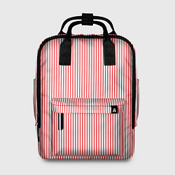 Рюкзак женский Полосатый красный утонченный, цвет: 3D-принт