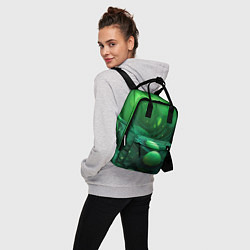 Рюкзак женский Зеленые выпуклые шары текстура, цвет: 3D-принт — фото 2