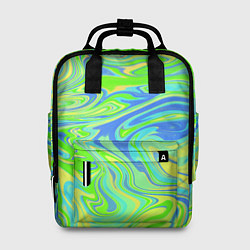 Рюкзак женский Неоновая абстракция волны, цвет: 3D-принт