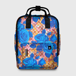 Рюкзак женский Цветочный разноцветный узор с розами, цвет: 3D-принт