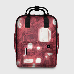 Рюкзак женский Красные Кибер схемы неон, цвет: 3D-принт