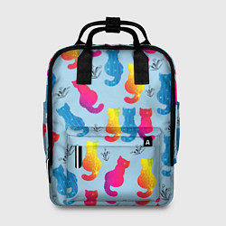 Рюкзак женский Коты звездные и веточки, цвет: 3D-принт