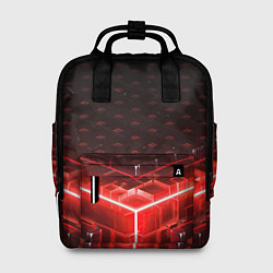 Рюкзак женский Неоновые плиты - красные, цвет: 3D-принт