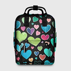 Рюкзак женский Сердечный принт - нейросеть, цвет: 3D-принт