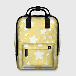 Рюкзак женский Большие звёзды жёлтый, цвет: 3D-принт