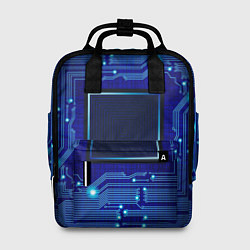 Женский рюкзак Технический синий паттерн