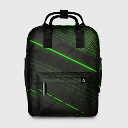 Рюкзак женский Зеленая абстракция со светом, цвет: 3D-принт