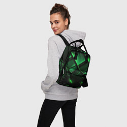 Рюкзак женский Зеленые неоновые плиты, цвет: 3D-принт — фото 2