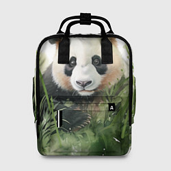 Рюкзак женский Панда акварель, цвет: 3D-принт