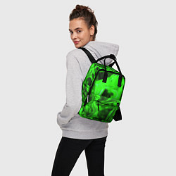 Рюкзак женский Зелёная кислотная неоновая коалесценция, цвет: 3D-принт — фото 2