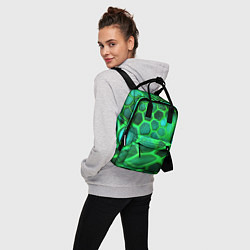 Рюкзак женский Зеленые неоновые соты, цвет: 3D-принт — фото 2