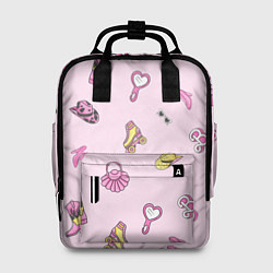 Женский рюкзак Барби аксессуары - розовый паттерн