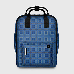Рюкзак женский Клетчатый серо-синий, цвет: 3D-принт